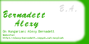 bernadett alexy business card